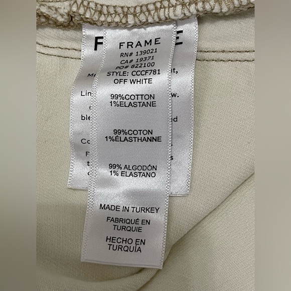 FRAME Carpenter Color Crop Flare Jeans Off White Size 26 - Picture 9 of 14